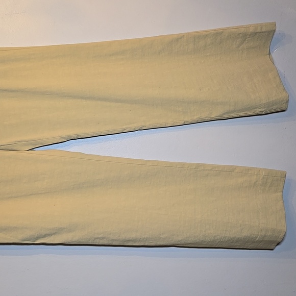 Theory Emery T Linen Rayon Stretch Crunch Khaki High-Waist Wide-Leg Trousers - Picture 6 of 16